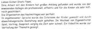 So beurteilen Eltern, Lehrer, P�dagogen, Veranstalter die Sicher-Stark-Kurse